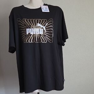 Puma Black Tee with Gold Graphic